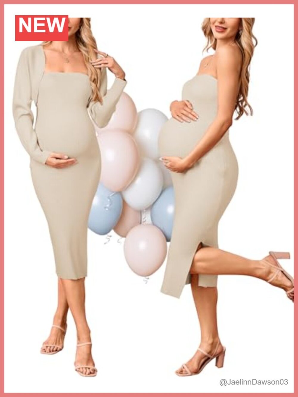 Maternity Baby Shower Dress 2 Piece Set Formal Wedding Guest Midi